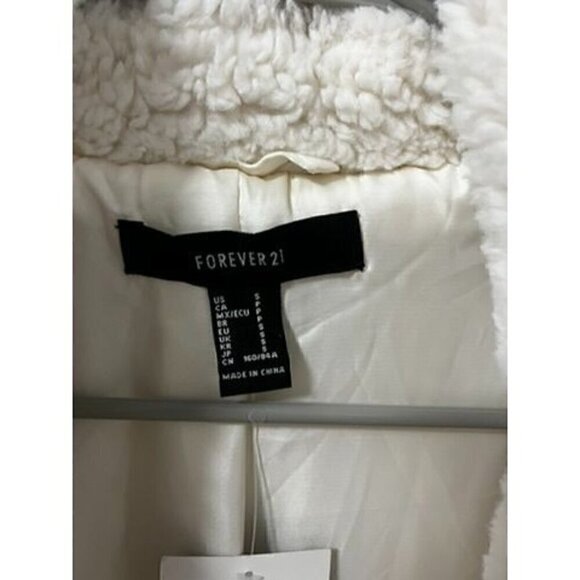 Forever 21 White FAUX FUR Vest W/ Pockets, BOHO, SHERPA, WESTERN, STAGECOACH - S - Picture 5 of 11